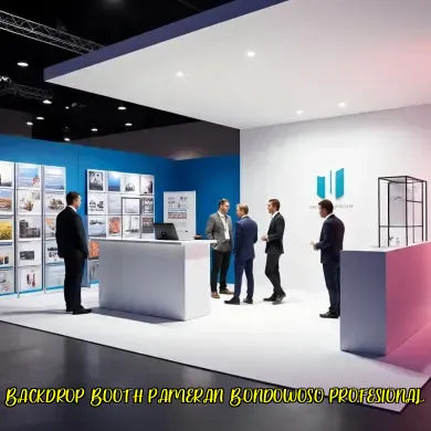 backdrop booth pameran bondowoso profesional